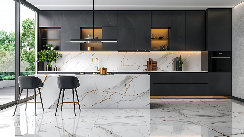 How Can Tile Flooring Continue Through A Kitchen Without Trapping Cabinets Or Islands?